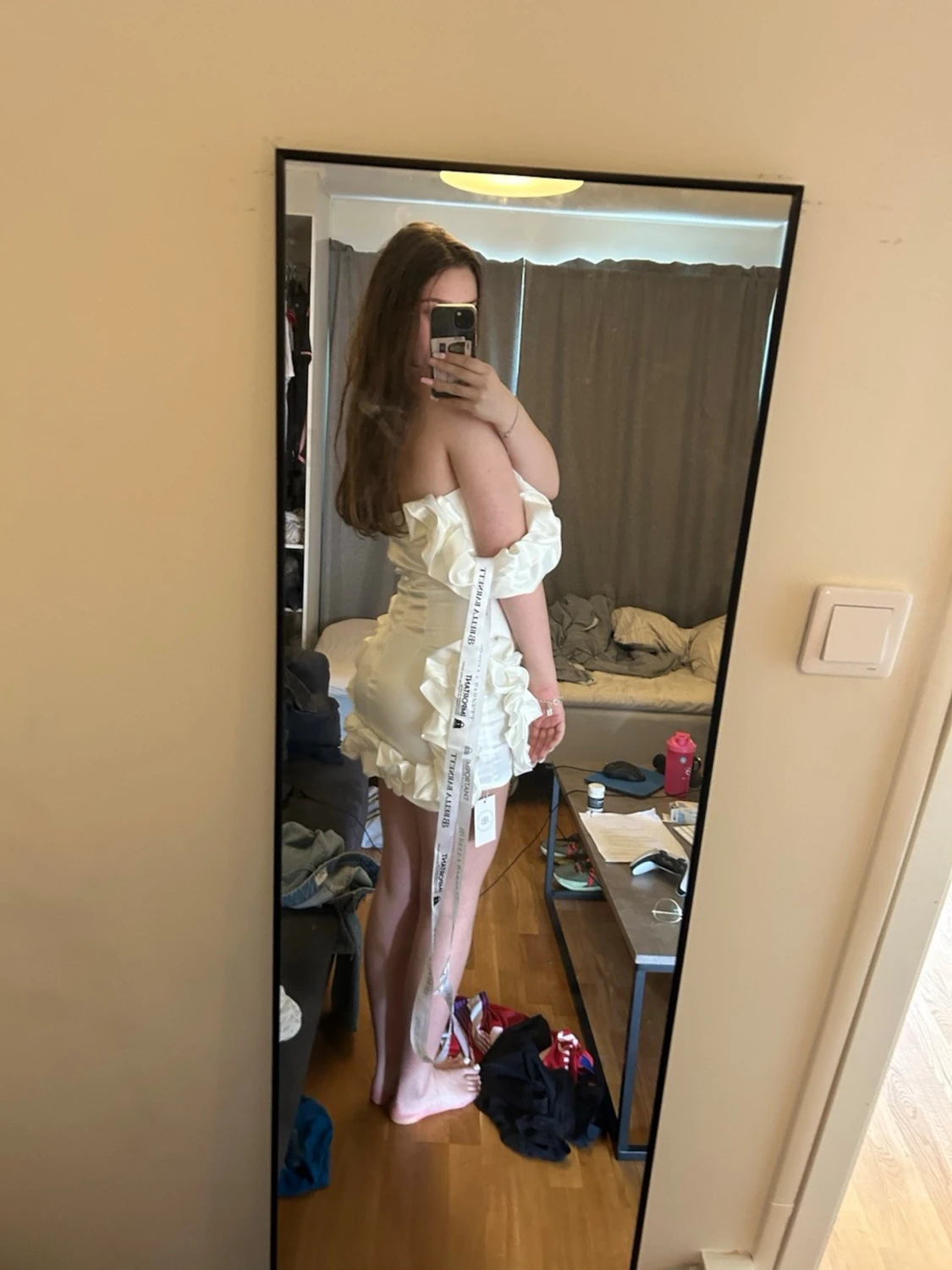 Vit volangklänning student - 3