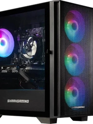 Sharkgaming stationär gamingdator RGB - Perfekt för gaming, streaming, studier och arbete.  Specifikationer: • AMD Ryzen 5 5700X • NVIDIA GeForce RTX 4060 8GB • 16GB DDR4 3200MHz RAM • 1TB NVMe SSD • 650W Bronze+ nätaggregat • Windows 11 Home installerat  Prestanda: Klarar spel som Fortnite, Warzone, GTA V, CS2, Valorant, Minecraft och många fler på höga inställningar med bra FPS.  Skick: • Väldigt sparsamt använd • Rök- och djurfritt hem • Inga problem eller konstigheter • Återställd och redo för ny ägare