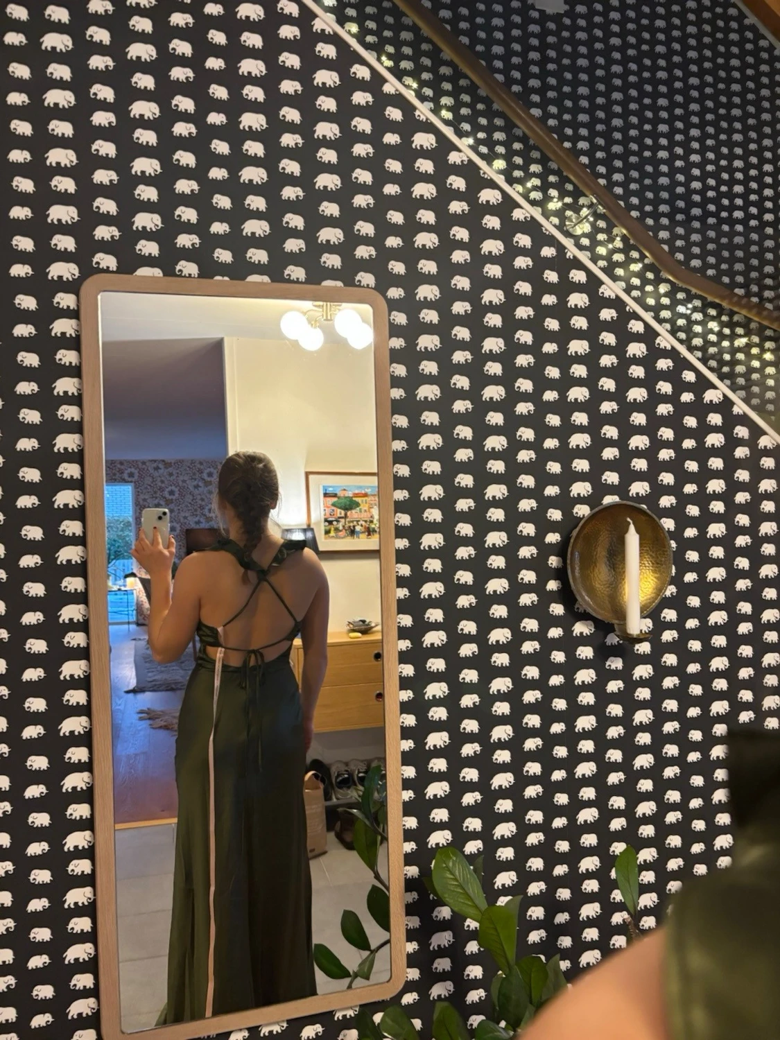 Mörkgrön långklänning  - 3