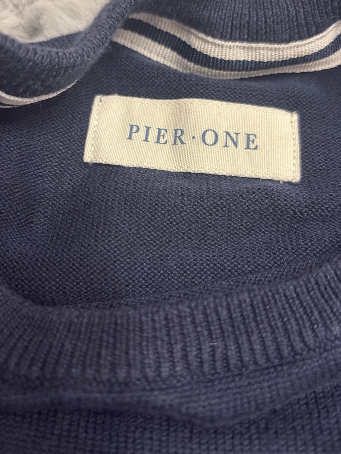 Mörkblå stickad tröja Pier One - 1