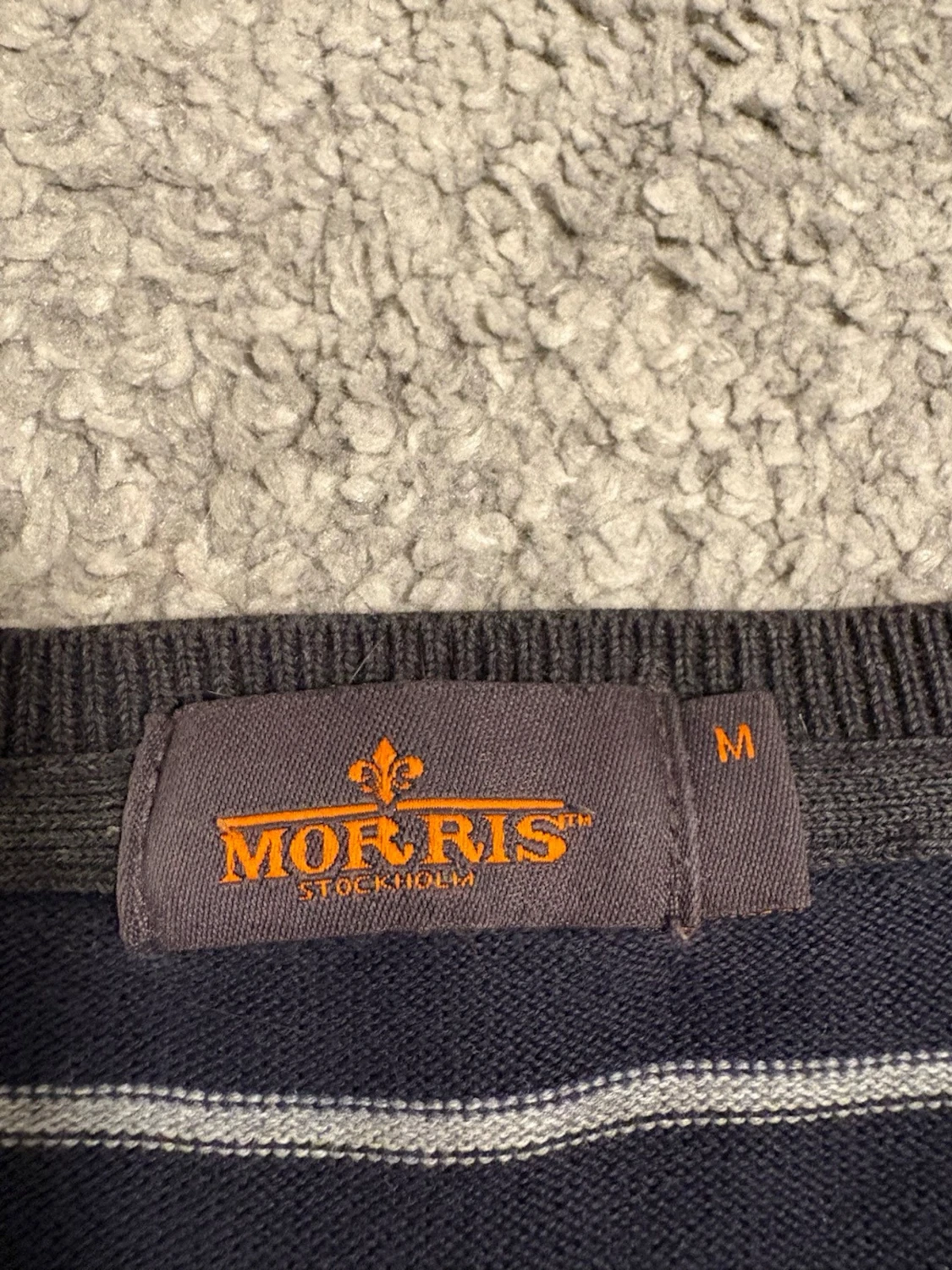 Mörkblå randig stickad tröja Morris - 2