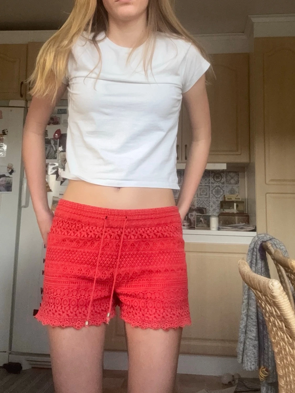 Vera Moda-coral spets shorts - 2