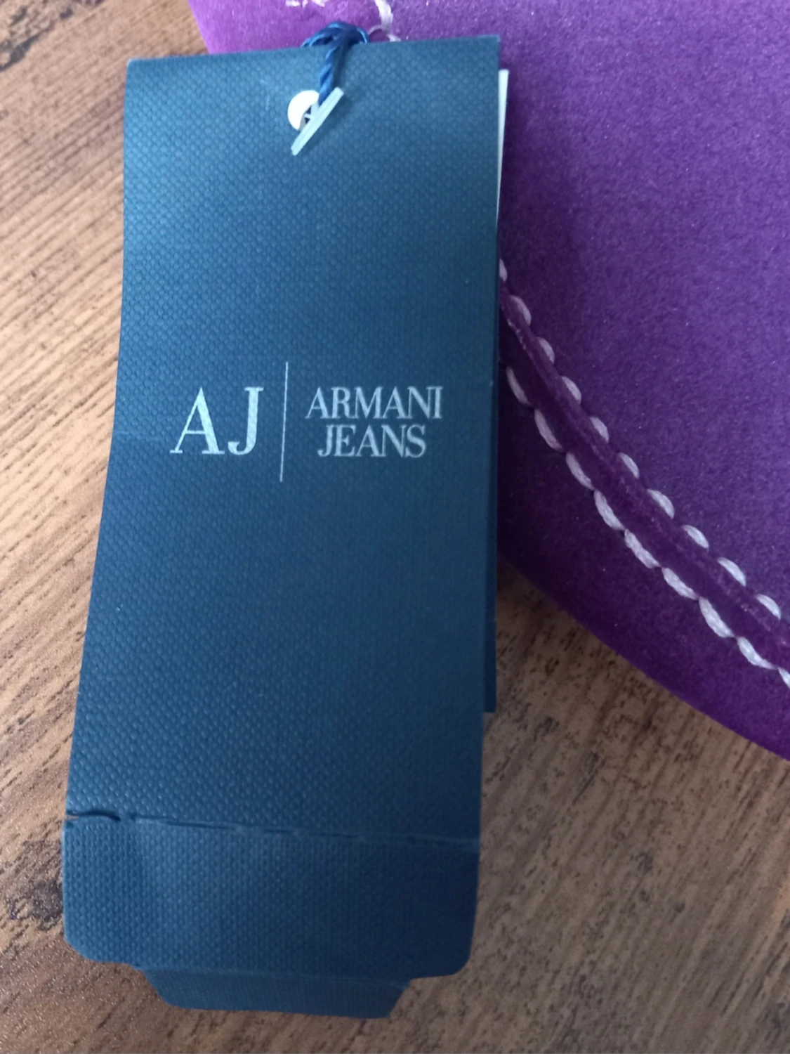 Lila mockaloafers med vit söm från Armani Jeans  - 5