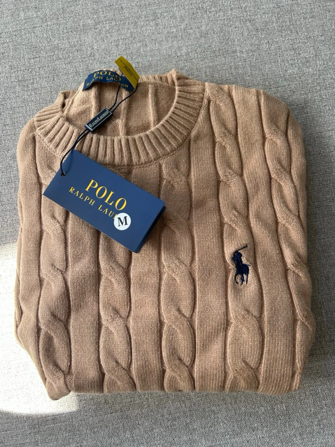 Beige kabelstickad tröja Polo Ralph Lauren