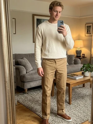 Slim fit chinos från Dickies, beige - Säljer ett par snygga slim fit chinos från Dickies i en klassisk beige färg. Byxorna har rak passform och är tillverkade i ett slitstarkt bomullsmaterial. Perfekta för dig som gillar en clean och stilren look.