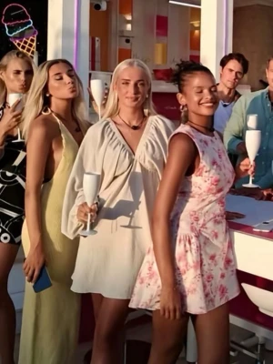 Beige klänning - Snygg kort beige klänning! Helt oanvänd men har ingen lapp så har ingen koll vart den är ifrån, köpt på Vinted!