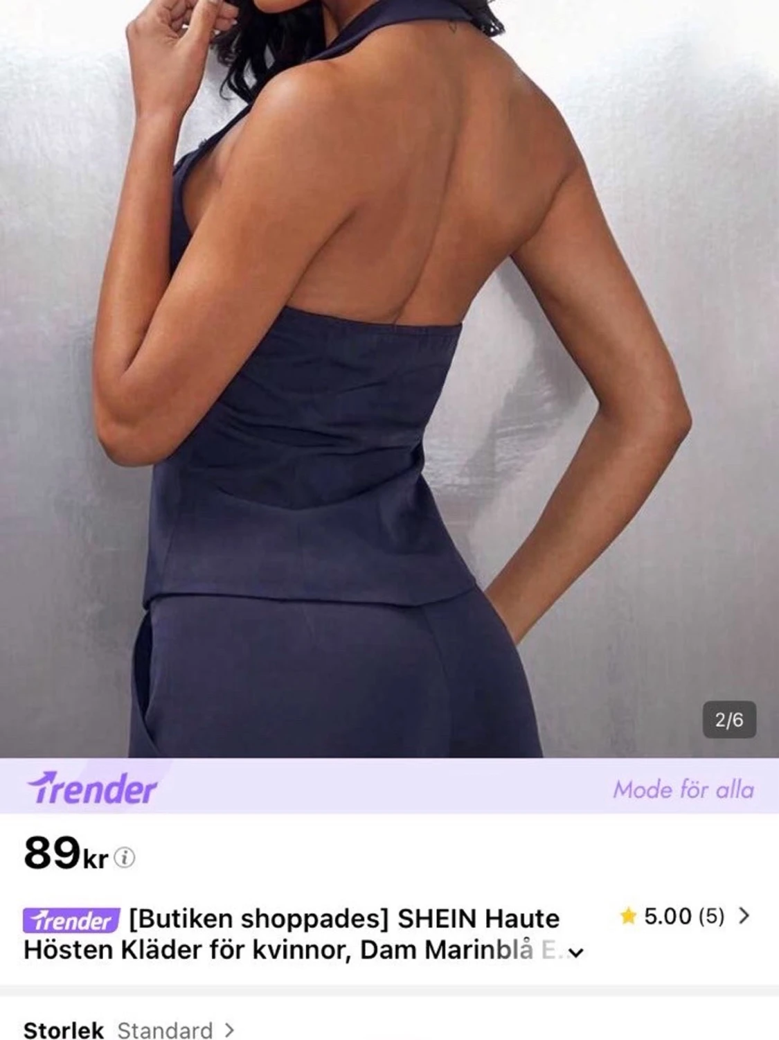 Mörkblå halterneck topp - 3