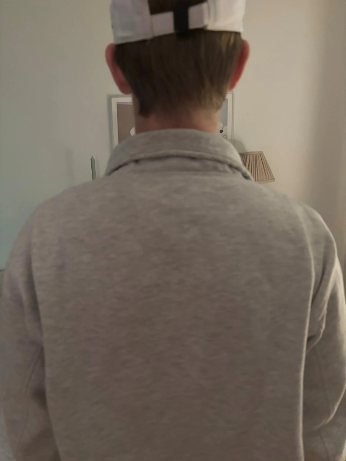 Ljusgrå halvzip sweatshirt - 1