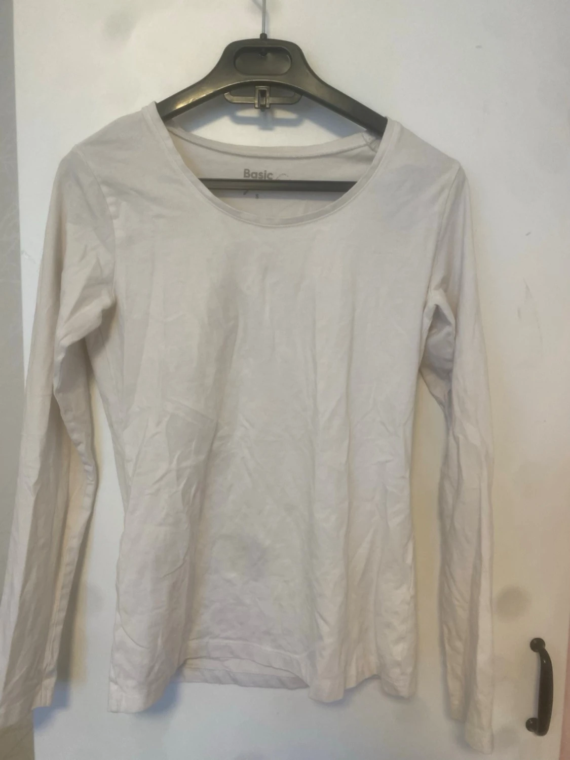 Vit långärmad topp Basic