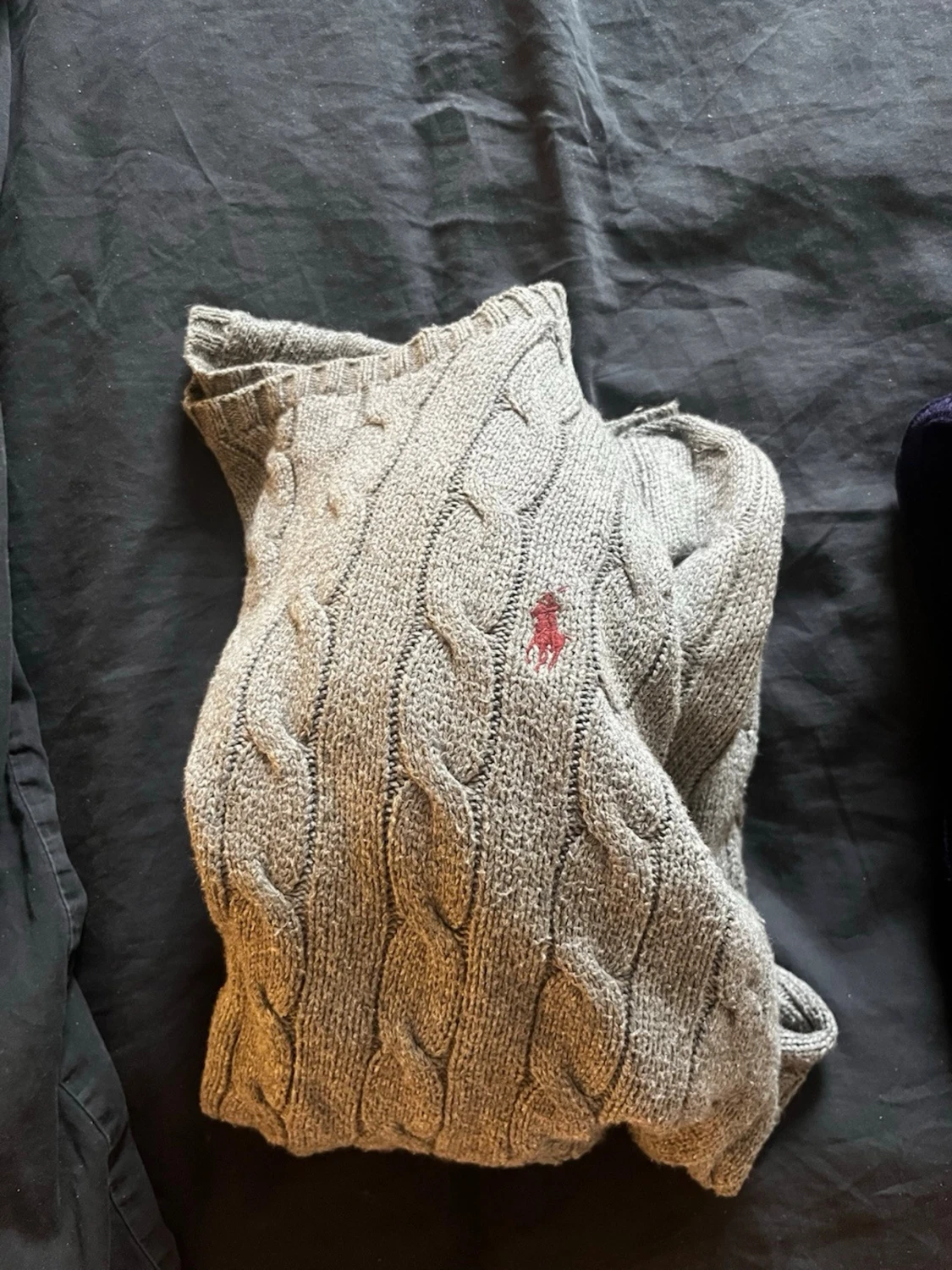 Grå kabelstickad tröja Polo Ralph Lauren