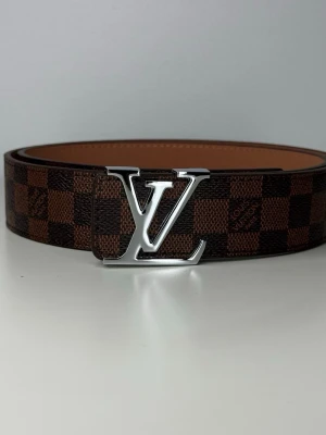 Brunt rutigt i skinn - Snyggt brunt bälte med klassiskt rutigt mönster och stor silverfärgad. Tillverkat i skinn med exklusiv känsla och detaljerad finish. Perfekt accessoar för att lyfta din outfit.