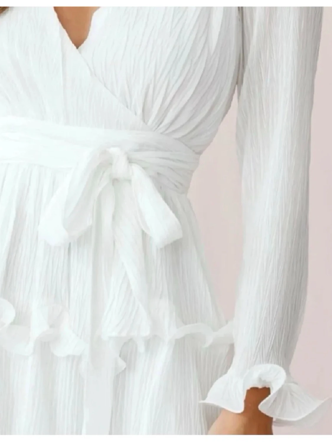 Vit klänning med volanger - 1
