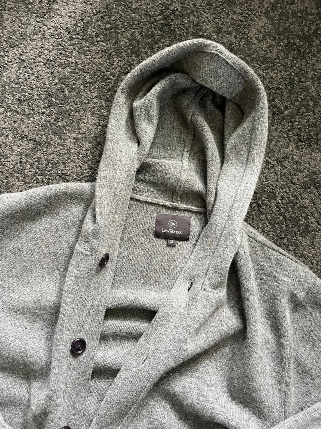 Grå hoodie kofta  - 1