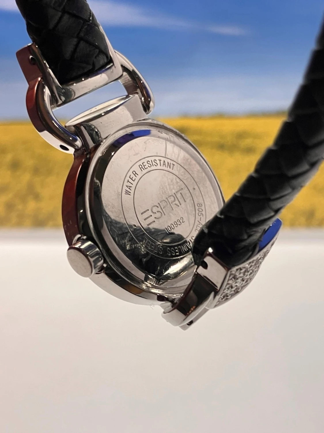 Esprit Damarmbandsur med svart flätat band - 5