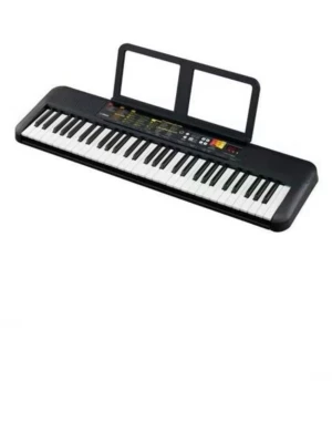 Yamaha PSR-F52 - amaha PSRF52 är en enkel keyboard med 61 fullstora, dock ej anslagskänsliga tangenter. 136 olika ljud, 158 kompstilar och 69 sånger med part mute 2x 2,5 watts högtalare, hörlursuttag och möjlighet till batteridrift. Strömadapter och notstativ medföljer. Använd bara i en vecka o h säljer då jag fick en större som present. Pris kan diskuteras!! 