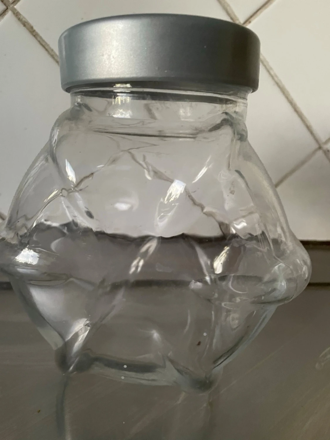 Glasburk med silverlock