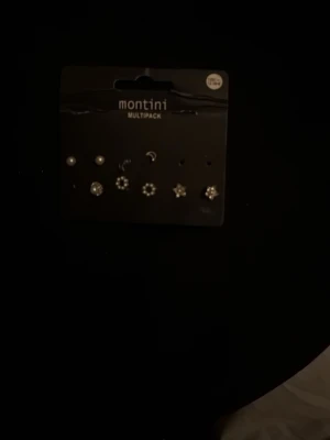 Montini multipack örhängen silver - Snyggt multipack örhängen från Montini i silverfärg. Setet innehåller olika former som pärlor, stjärnor, blommor och små stenar. Perfekt för dig som gillar att mixa och matcha flera stilar. Materialet är metall och plast.