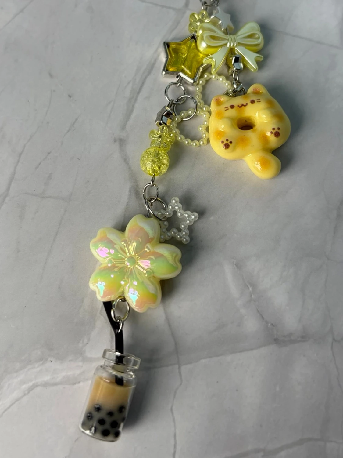 CAT//YELLOW BOBA - keychain - 2