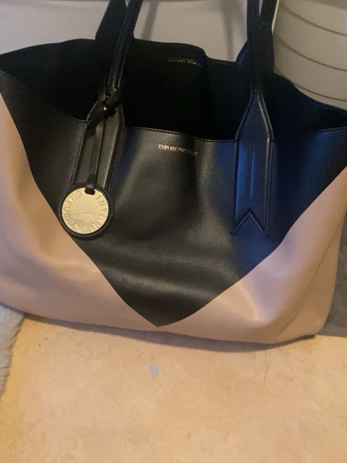 Emporio Armani shoppingväska svart/beige - 1