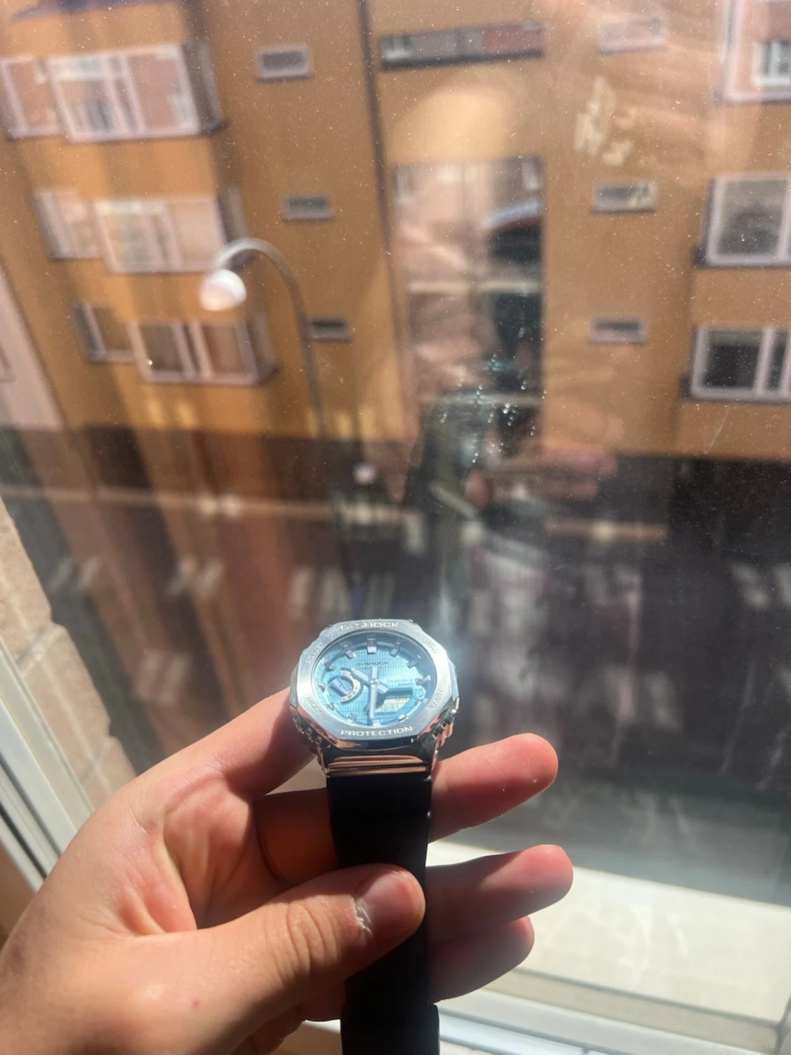 Casio G-Shock silver/blå klocka