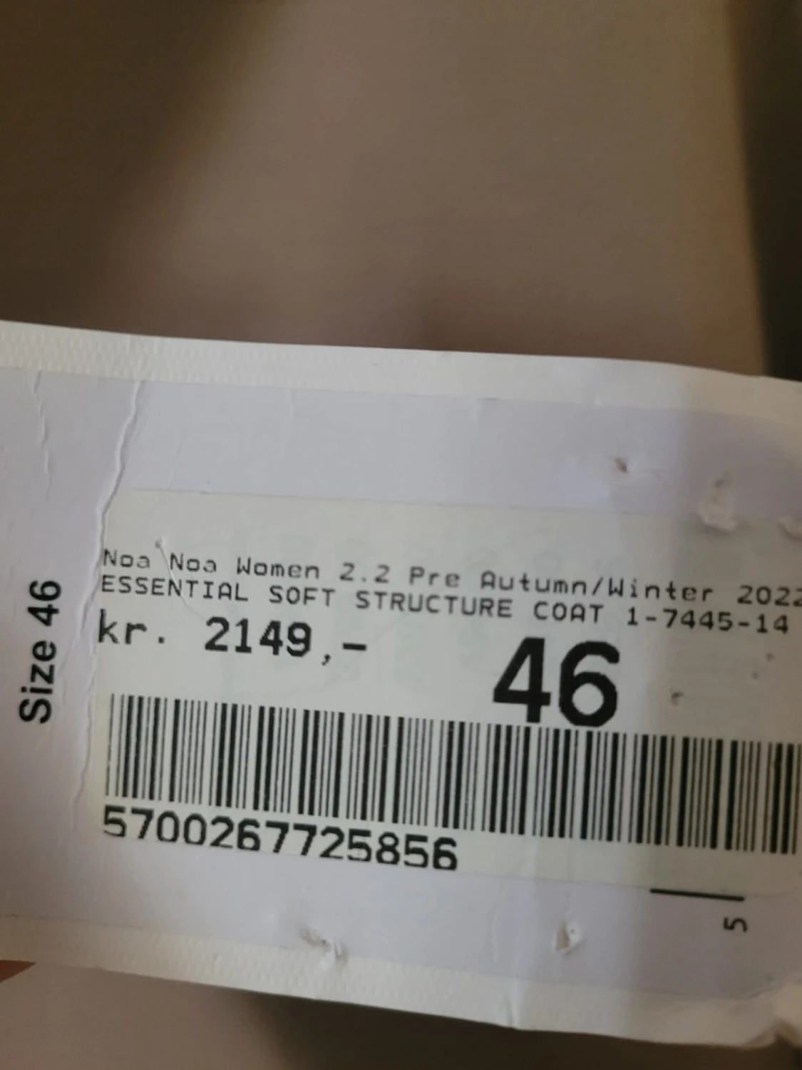 Beige kappa från Noa Noa, strl 46 - 1