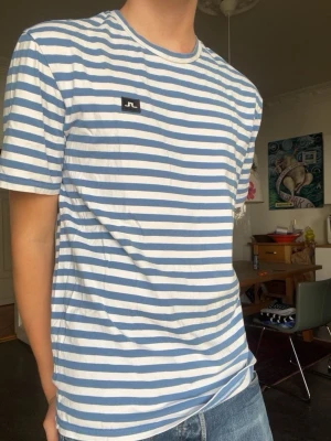Randig J.Lindeberg t-shirt - J.Lindeberg T-shirt. Inga defekter. Modellen är 180cm 65kg och bär storlek m.  Fråga gärna frågor! (Kan gå ner mer i pris vid köp av paket!)