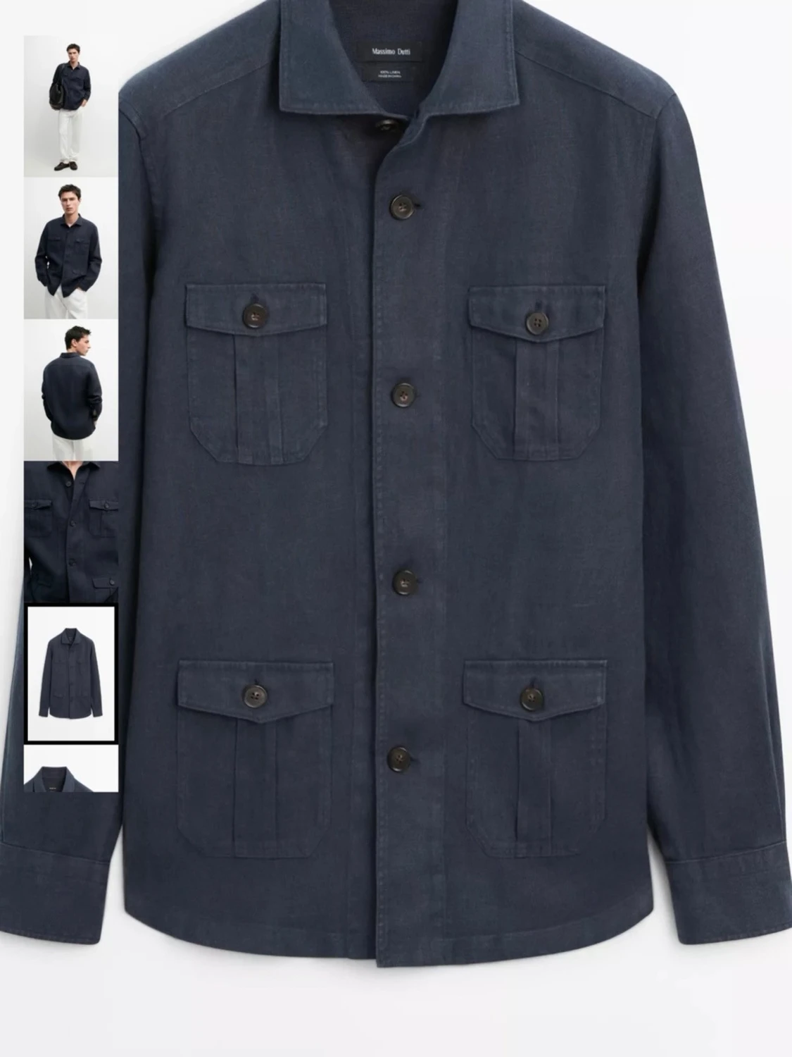 Mörkblå overshirt med fickor