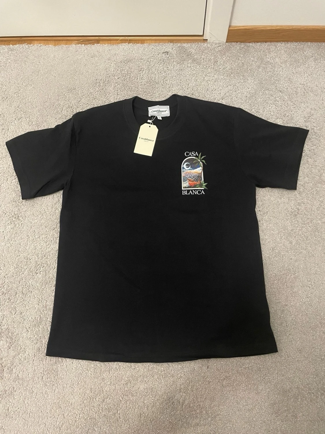 Svart Casa Blanca t-shirt med tryck - 1