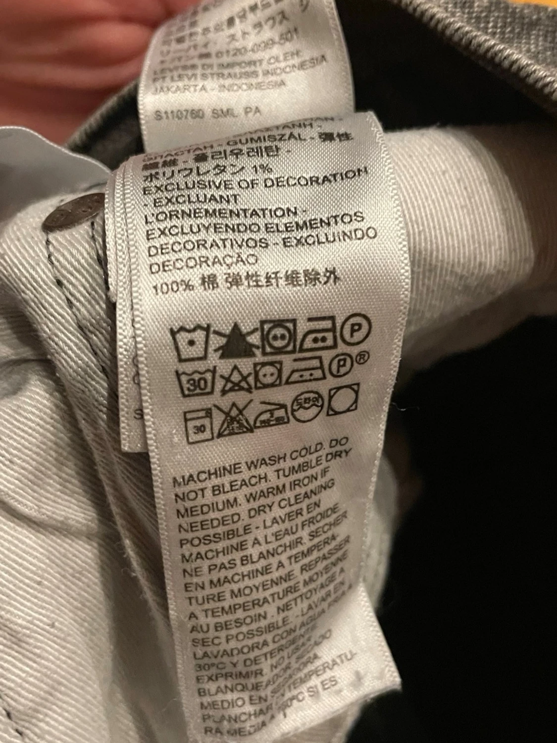 Svarta/gråa slim fit Levi’s jeans - 4