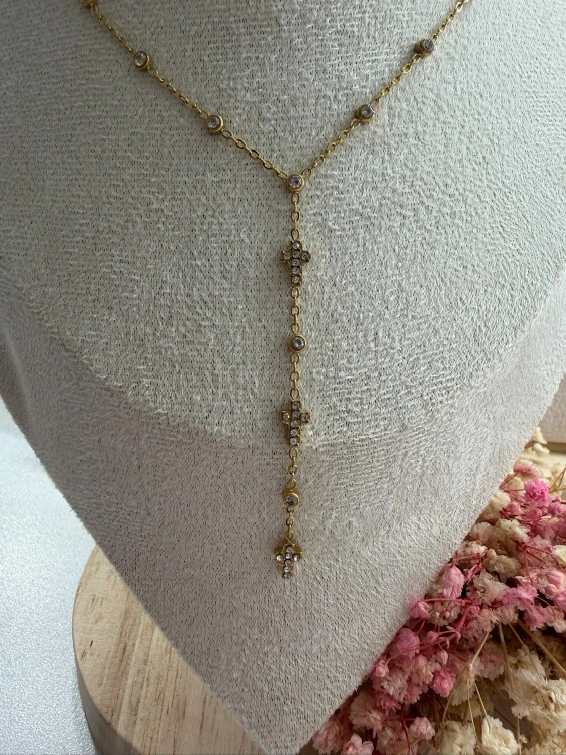 Y-format halsband i rostfritt stål – 18K guldpläterat - 1