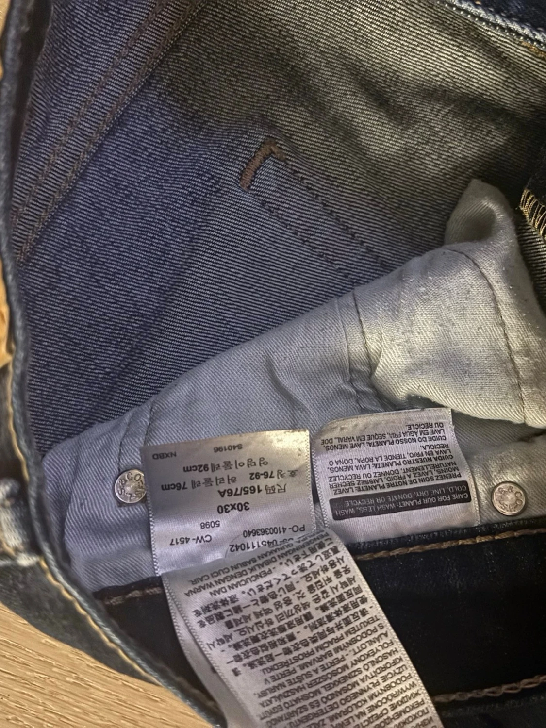 Mörkblå raka jeans - 3