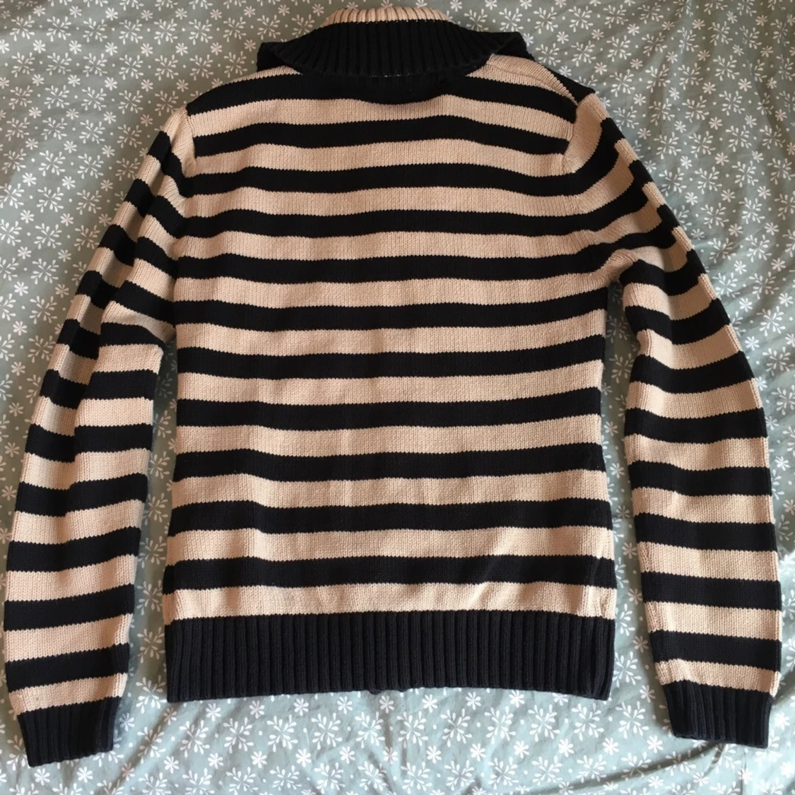 Vintage randig stickad kofta/ tröja/ polo, y2k/ cyber/ alt/ 2000s/ 00tal - 3