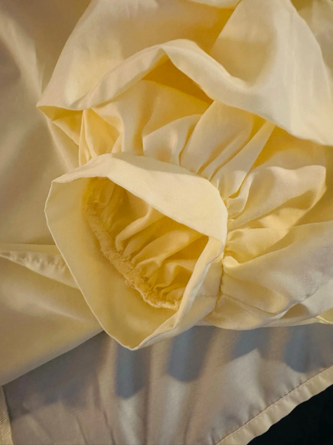 Gul offshoulder blus med puffärm - 4