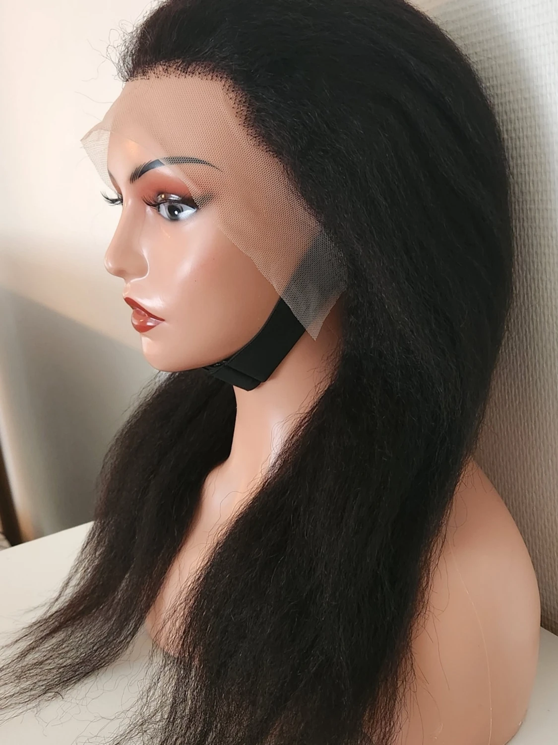100% human hair, äkta hår kinky Straight wig 24" - 2