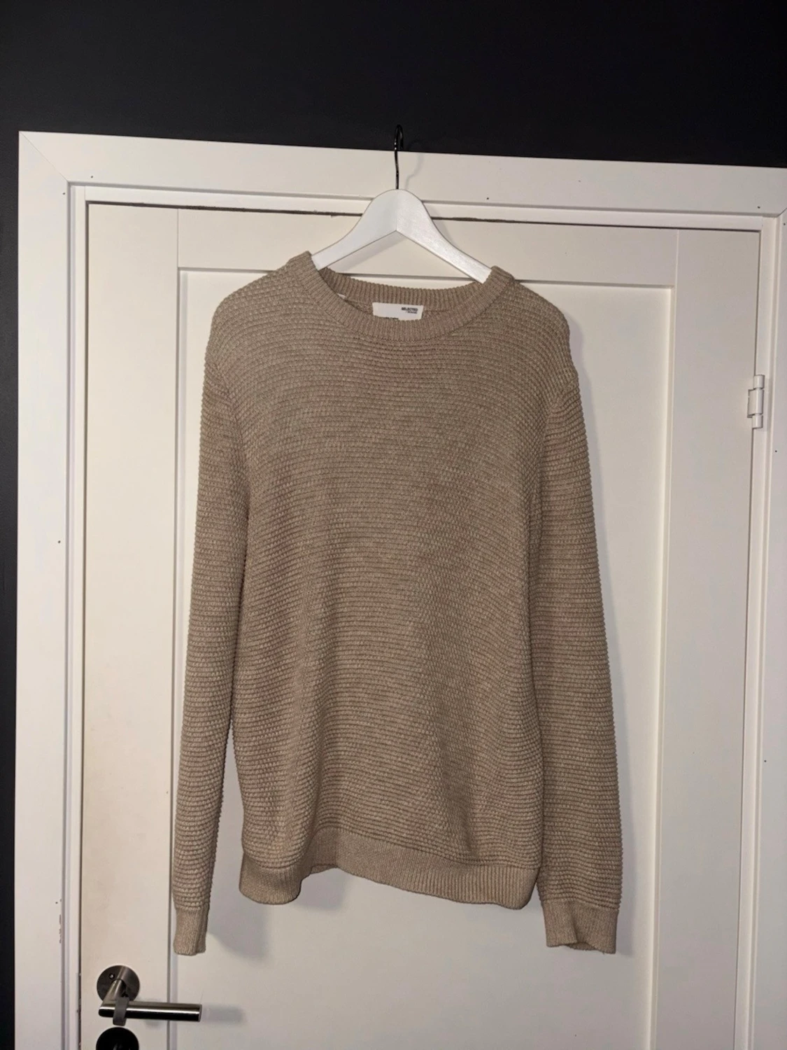 Beige stickad tröja Selected Homme