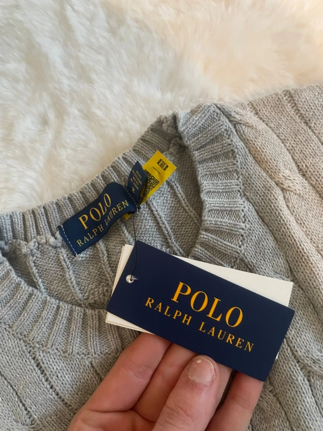 Grå kabelstickad tröja Polo Ralph Lauren - 1