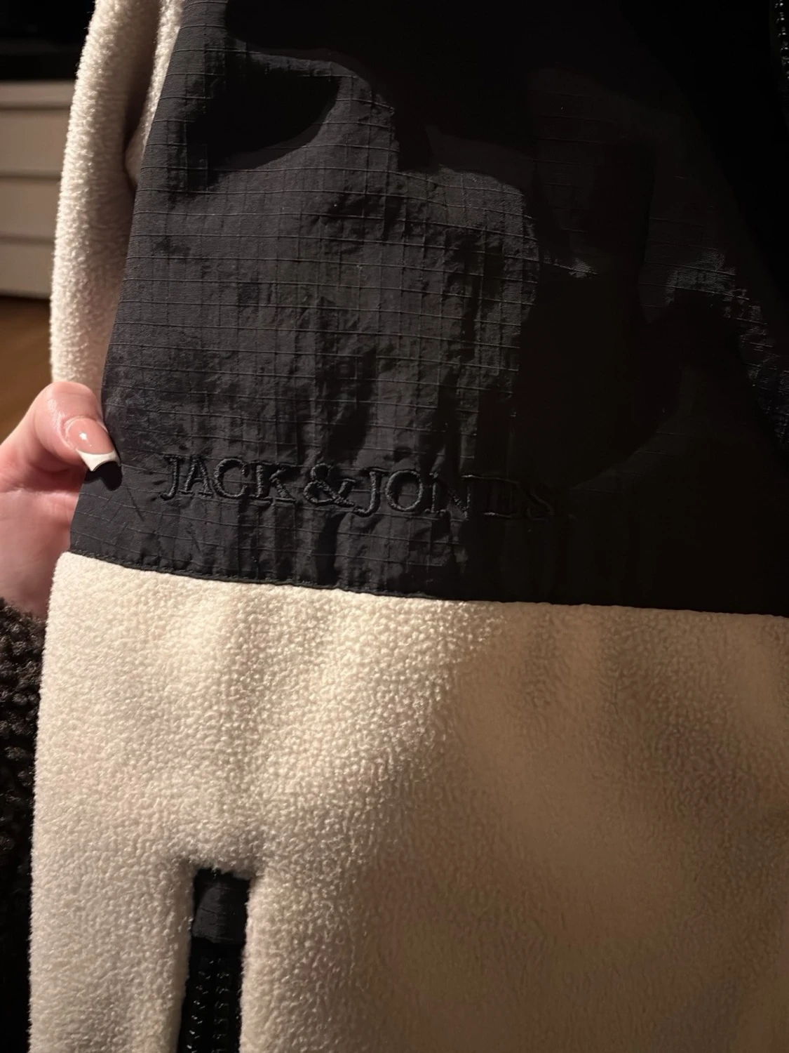 Teddyjacka från Jack & Jones, beige/svart - 2