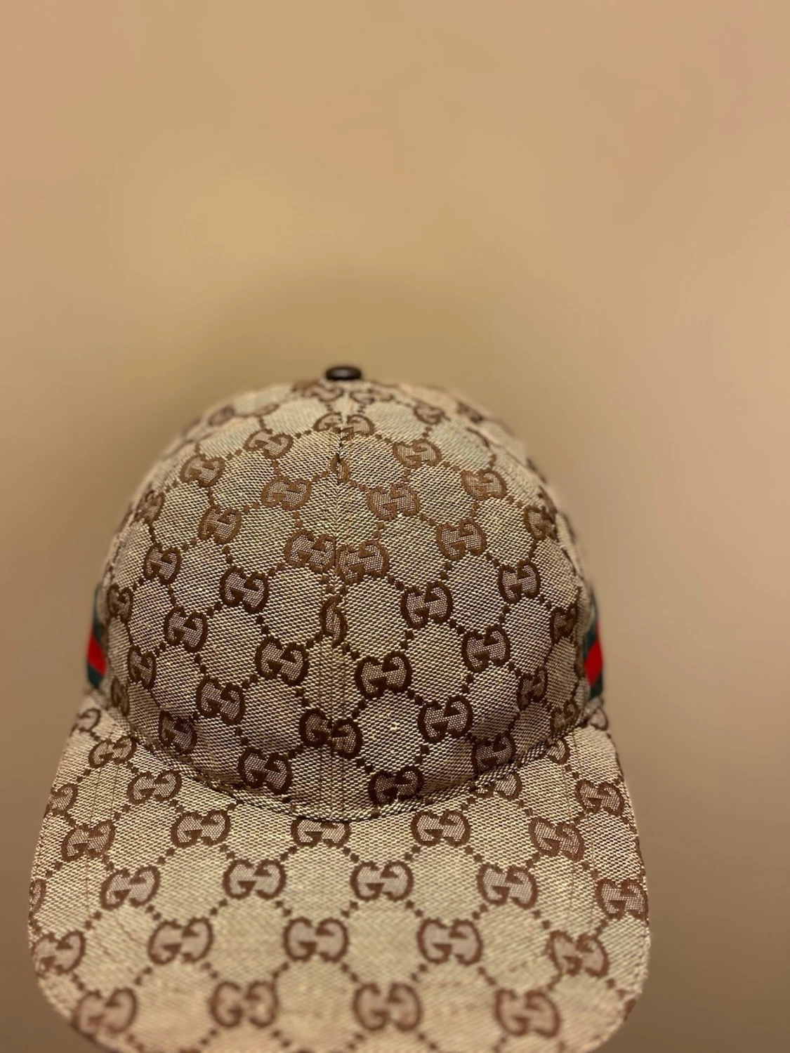  beige keps med GG-mönster - 1