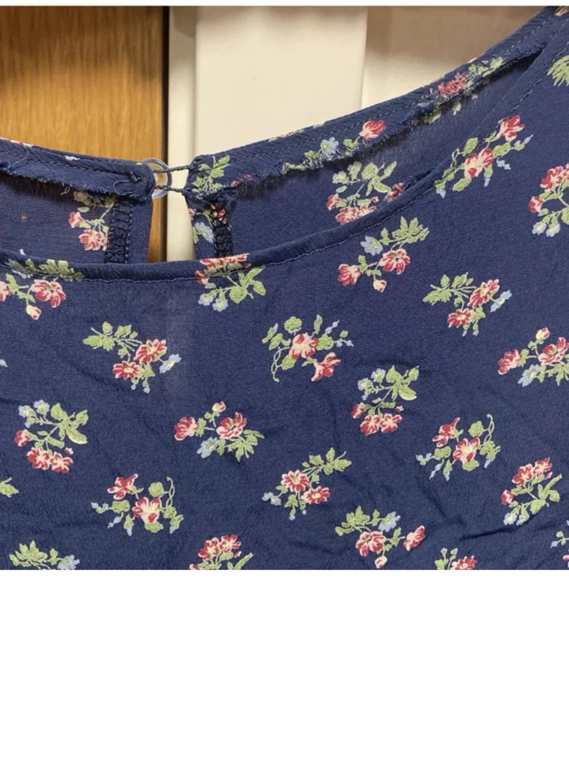 Blå blommig kortklänning - 2