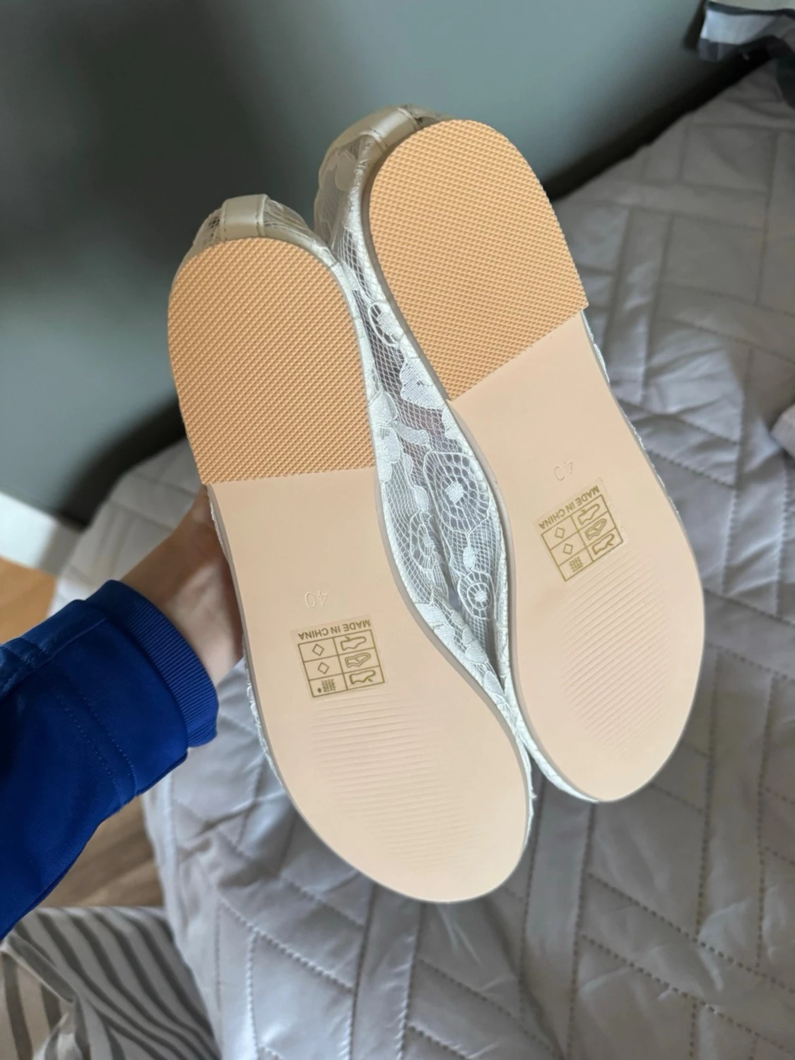 Vita spetsballerinaskor från nelly - 2