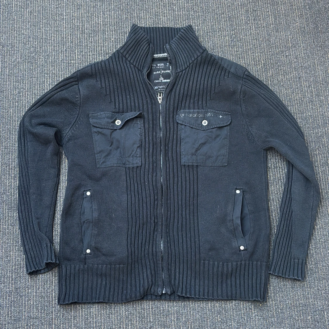 Svart stickad cardigan 