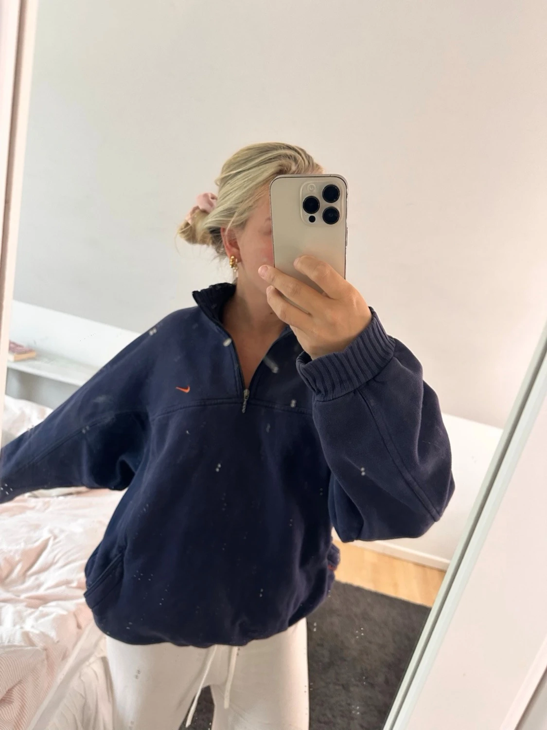 Vintage Mörkblå halfzip från Nike