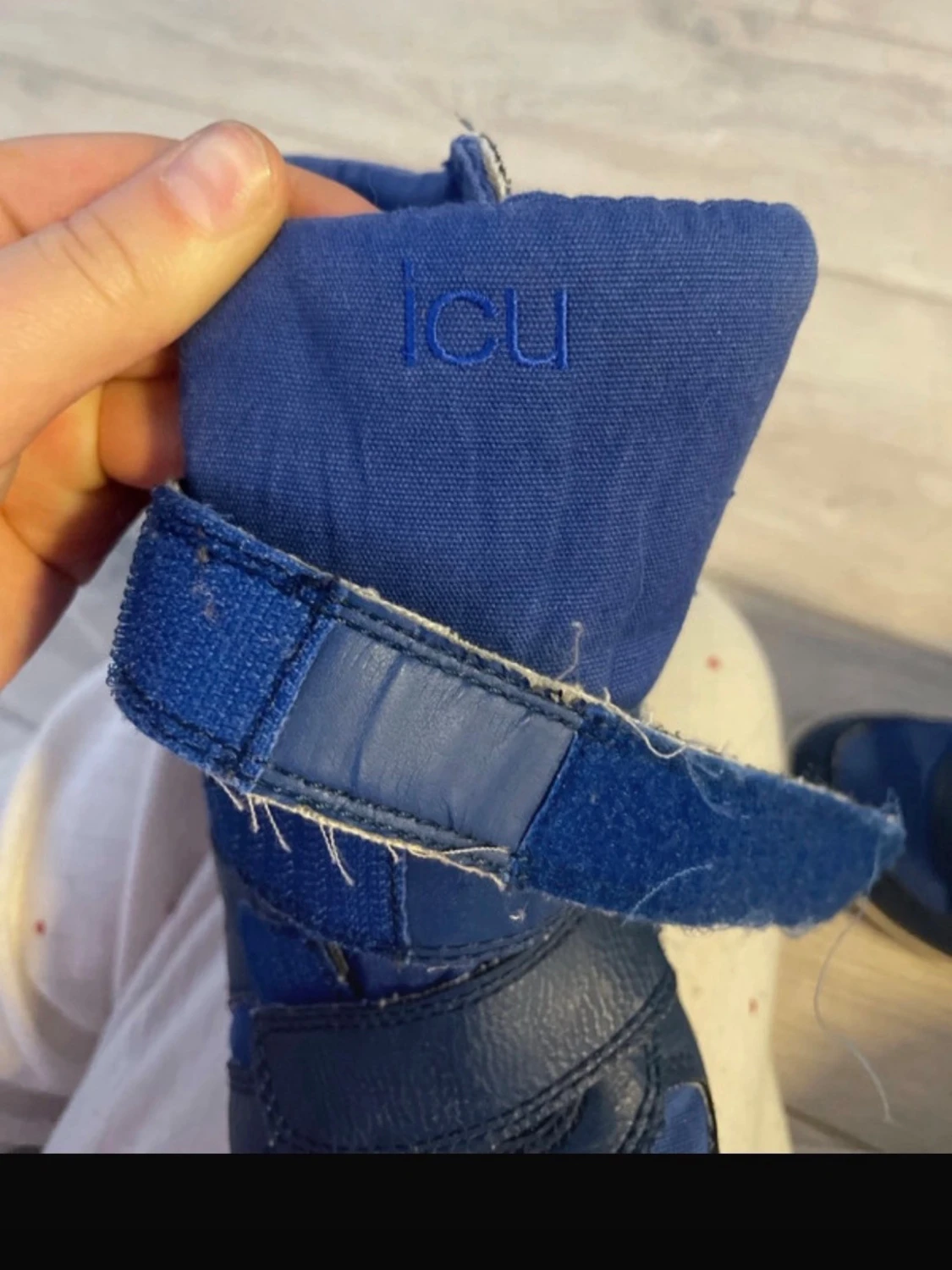 Blåa höga sneakers med kardborre - 3