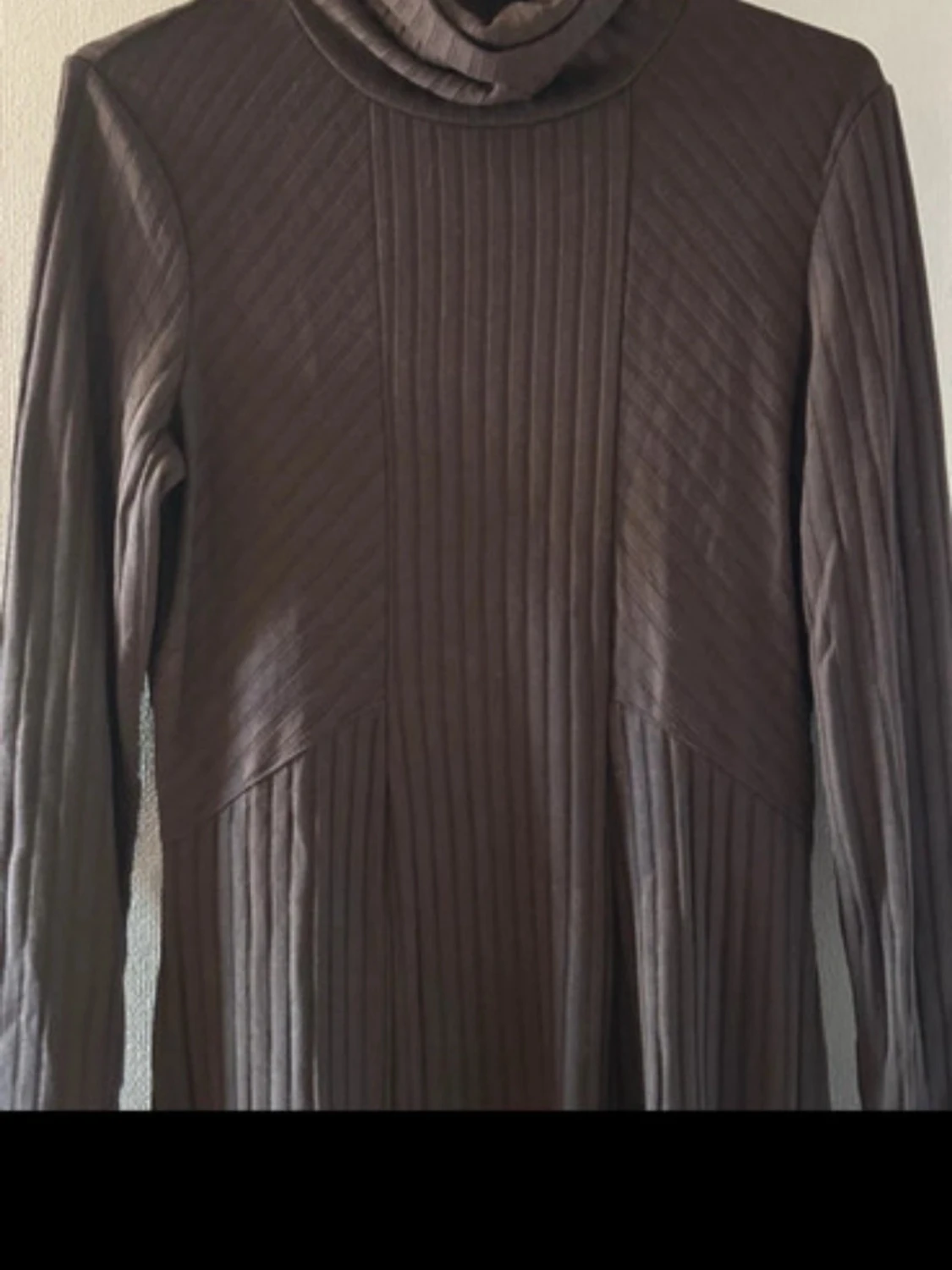 Mörkbrun långklänning med polokrage - 4