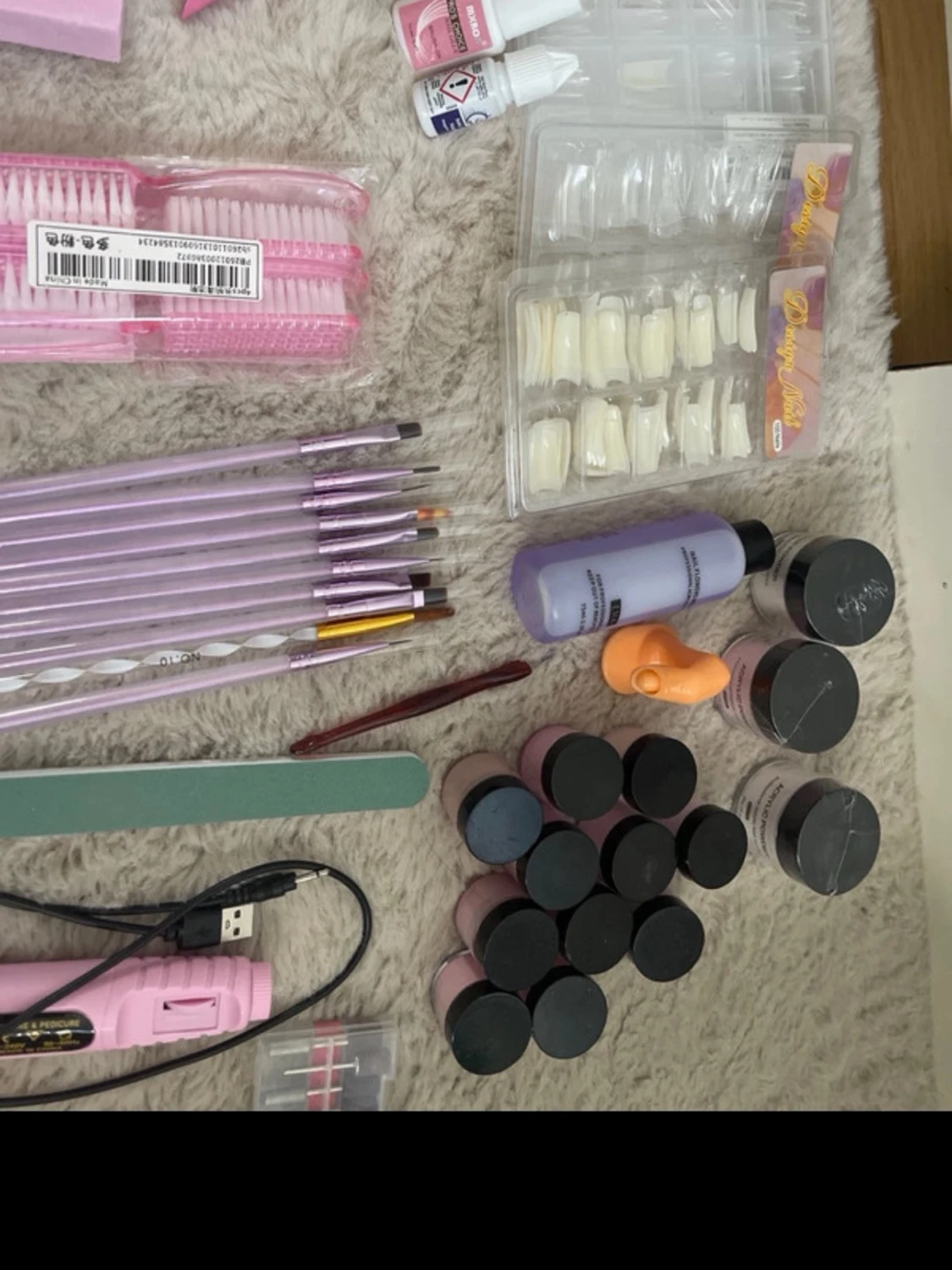 Stort nagelkit med UV-lampa och tillbehör - 1