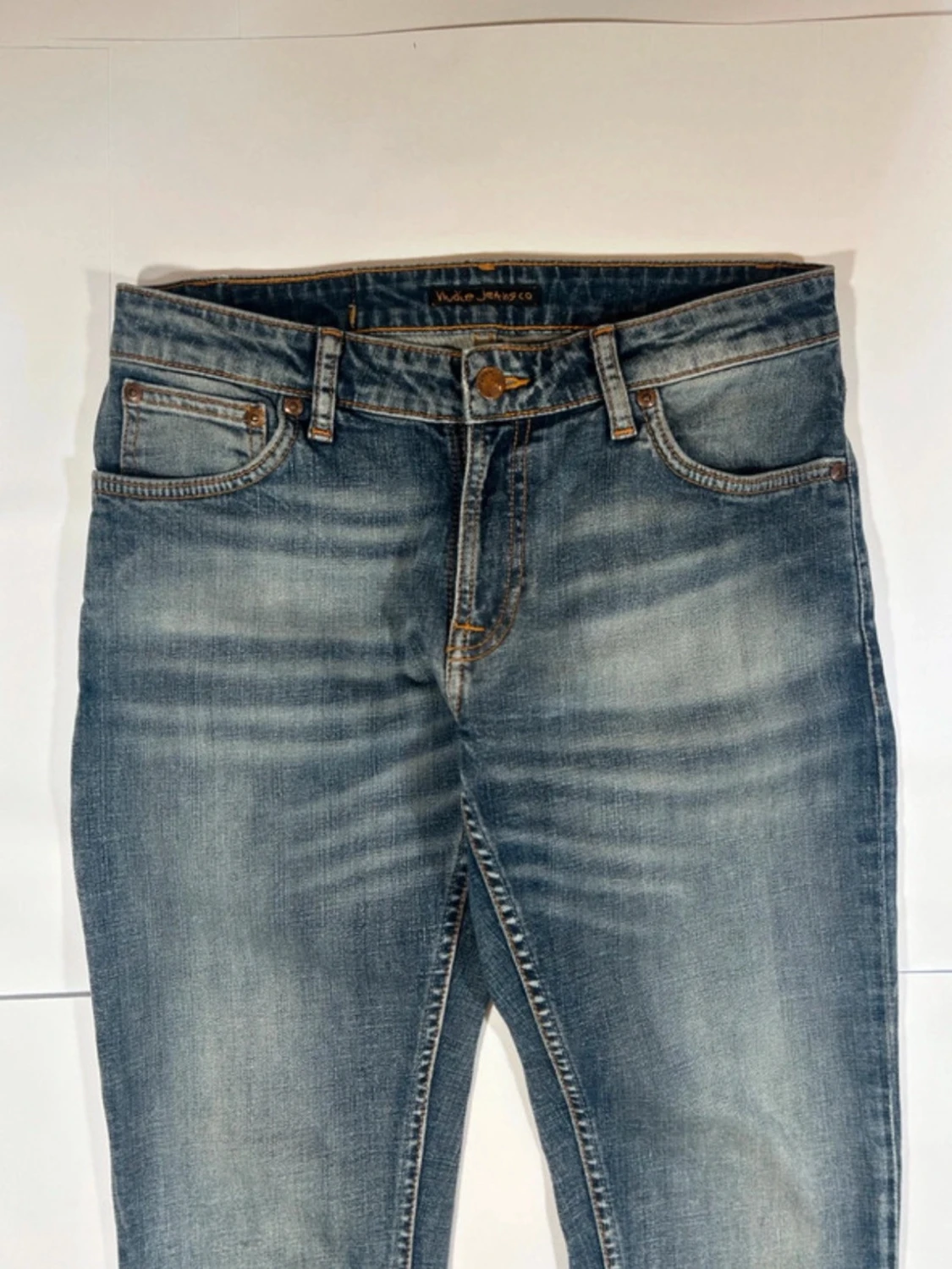 Blå Spodnie Skinny Lin Nudie Jeans - 3