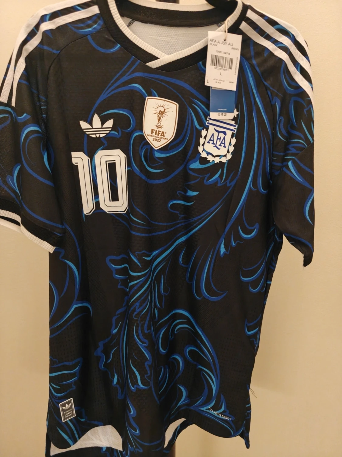 Argentina spelar Version Messi tröja Adidas svart/blå - 1