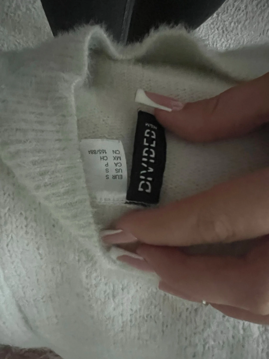 Beige,vit croppad stickad tröja - 2