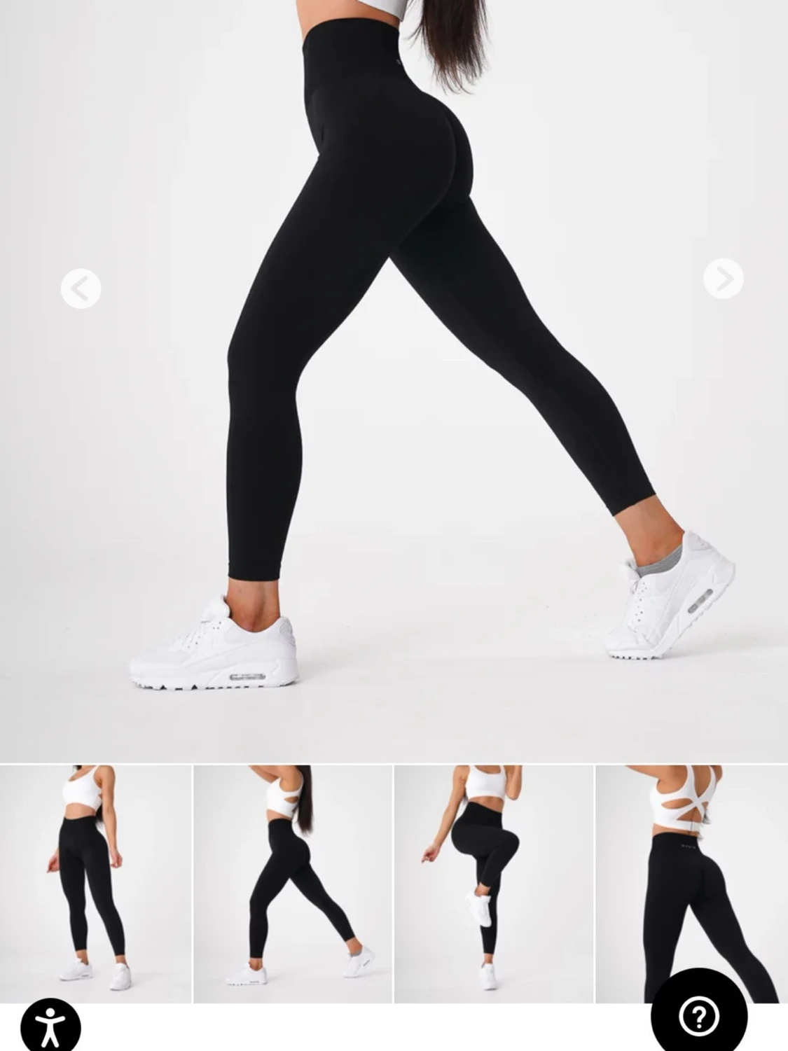 NVGTN Black Solid Seamless Leggings - 1