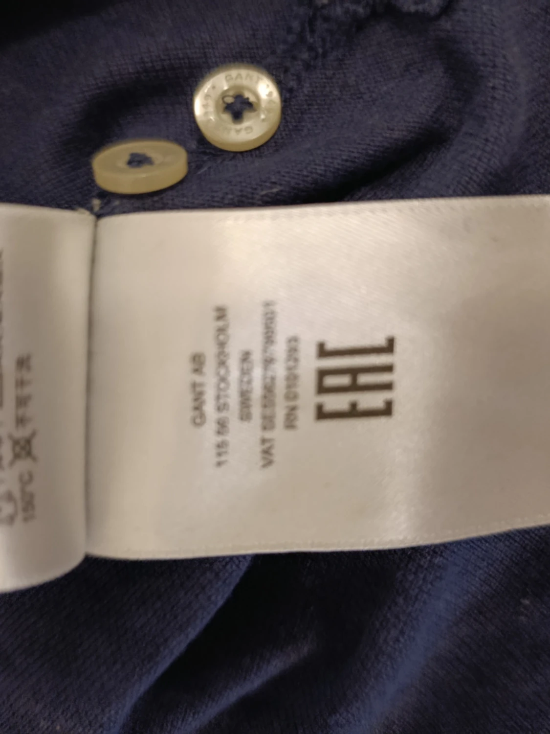 Marinblå pikétröja från Gant - 2